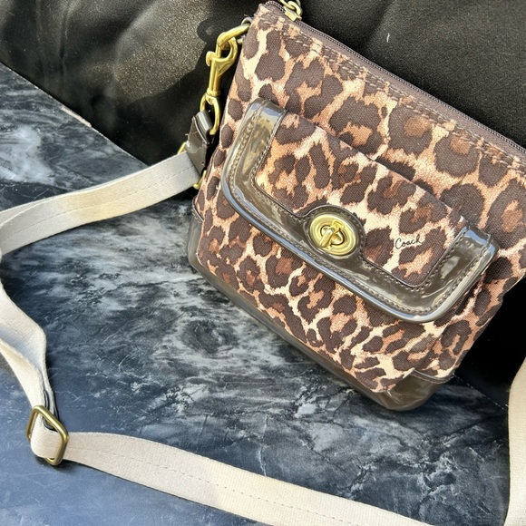 Coach Park Ocelot Print Swingpack Crossbody Bag - Picture 15 of 16
